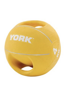 М-#039;яч медбол 4кг York Fitness із двома ручками, жовтий 20014961807305 фото