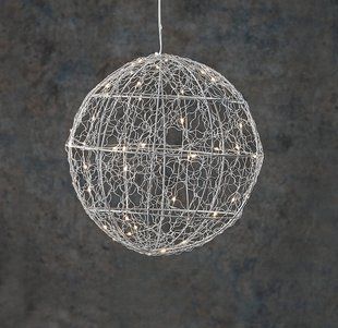 Куля декоративна срібна, 25 см, 30 led Luca Lighting 8718861660951 фото