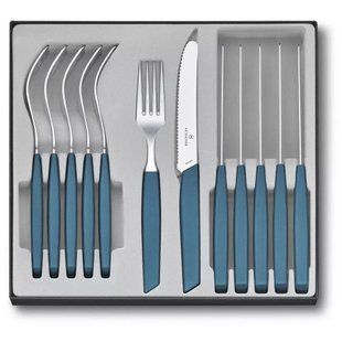 Набор столовых приборов Victorinox Swiss Modern Table Set 12 предметов Синий (6.9096.11W2.12) 6.9096.11W2.12 фото
