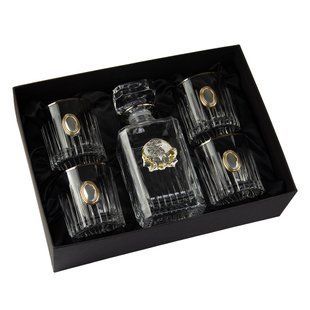 Сет для віскі Boss Crystal &laquo;ГЕНЕРАЛЬСЬКИЙ&raquo;, графін, 4 склянки, золото та срібло B5GNR2PG фото