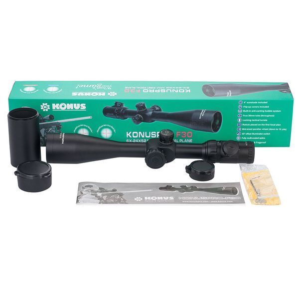 Оптичний приціл KONUS KONUSPRO F-30 6-24x52 MIL-DOT IR FFP - Безкоштовна доставка 7297 фото