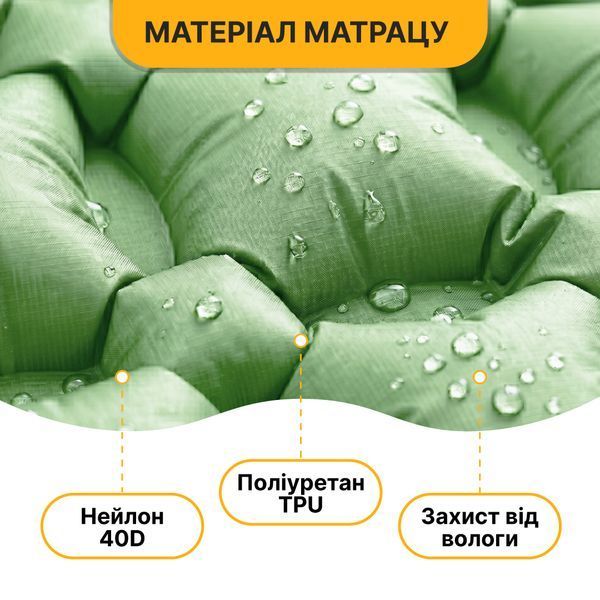 Надувний похідний килимок матрац LEOBRO Air Mat 190 x 60 см Green (LB-1095) LB-1095 фото