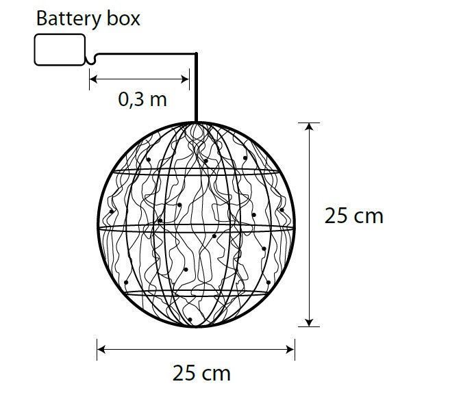 Куля декоративна срібна, 25 см, 30 led Luca Lighting 8718861660951 фото