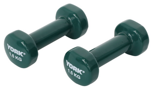 Гантелі для фітнесу вінілові круглі York Fitness 2х1,5кг зелений 00-G00000406 фото
