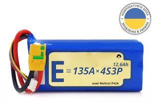 Акумуляторна батарея для дрона 4S3P Energy Life 12600мАч Moliсel 21700-P42A Li-Ion 10AWG XT90S-F 2722486419159 фото