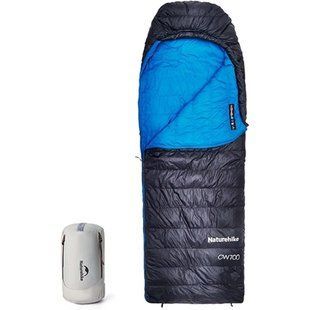 Спальник з натуральним пухом Naturehike CW700 CNK2450WS048, p-р M, чорно-блакитний 6927595788387 фото