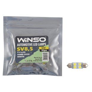 LED автолампа Winso 12V SMD SV8.5 T11x36, 10шт 127420 фото