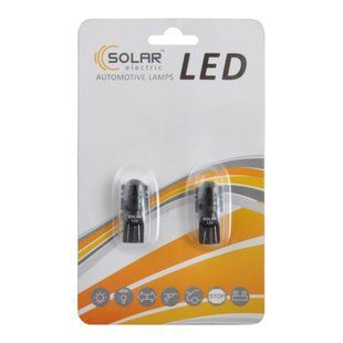 LED автолампа Solar 12V T10 W2.1x9.5d 1SMD 0,5W with lens, 2шт LS289_B2 фото
