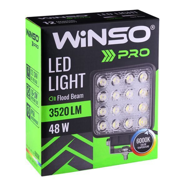 Фара світлодіодна Winso Pro EPISTAR white точковий 10-30V, 48W (16x3W), 1шт 780860 фото