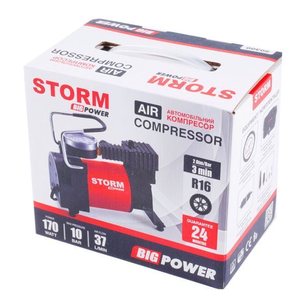 Компресор автомобільний Storm Big Power 10 Атм 37 л/хв 170 Вт 20300 фото