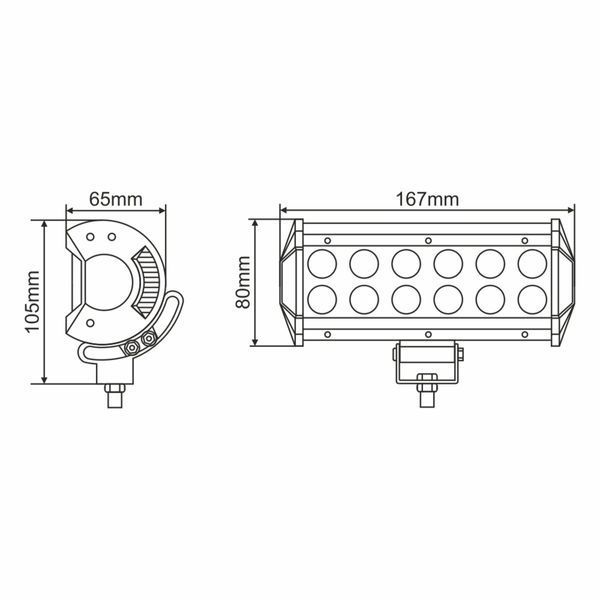 Фара світлодіодна Brevia CREE Flood 10-30V, 36W (12x3W), 3000Lm, 1шт 10712FX1 фото