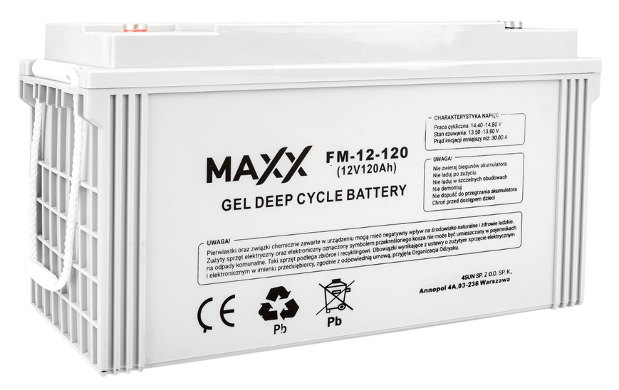 Гелевий Акумулятор 120Ah 12V 4SUN MAXX GEL DEEP CYCLE (12-FM-120) 12-FM-120 фото