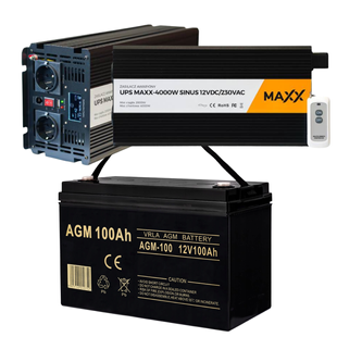Комплект аварійного живлення 4SUN MAXX SINUS 4000W + Акумулятор VOLT AGM 100Ah (20А) Volt1004SUN4000W фото