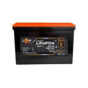 Акумулятор LP LiFePO4 12,8V - 100 Ah (1280Wh) (BMS 100A/50А) пластик LCD USB Smart BT LP41021 фото