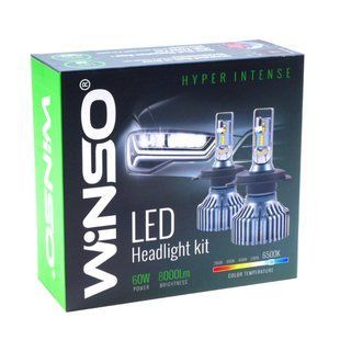 LED автолампа Winso H7 12/24V 60W 8000Lm 6500К ZES Chip, 2шт 798700 фото