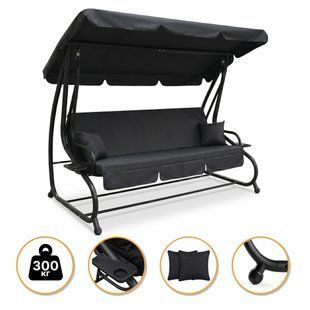 Велика гойдалка з подушками LEOBRO Luxury Plus Black (LB-1049) LB-1049 фото