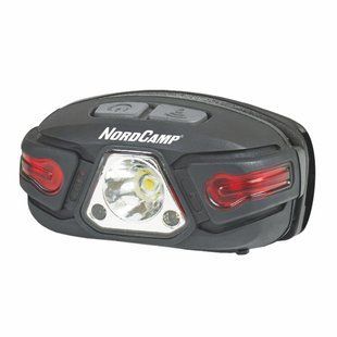 Ліхтар налобний Nord Camp 250Lm, 5W LED, 850mAh, з сенсором білий/червоний NC30500 фото