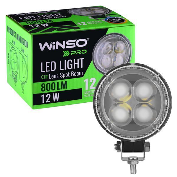 Фара світлодіодна Winso Pro EPISTAR 4D точковий 10-30V, 12W (4x3W), 1шт 780130 фото