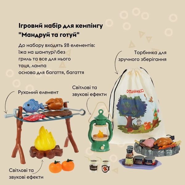 Ігровий набір для кемпінгу OTAMANKO Мандруй та готуй 532.02.60 фото