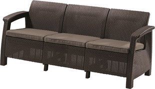 Софа садова пластикова Keter Corfu love seat max, коричнева 8711245158297 фото