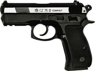 Пістолет пневматичний ASG CZ 75D Compact 4,5 мм вставка нікель 2370.25.21 фото