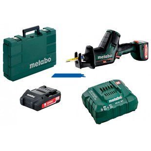 Акумуляторна шабельна пилка Metabo PowerMaxx SSE 12 BL, 2 акб 2.0 Ah, з/п, у кейсі 602322500 фото