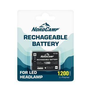 Аккумулятор Nord Camp Li-ion 1200mAh Type C для налобних ліхтарів NC31000 фото