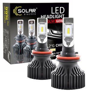LED автолампа Solar H11 12/24V 6500K 8000Lm 60W ZES Chip 8311 фото