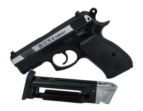 Пістолет пневматичний ASG CZ 75D Compact 4,5 мм вставка нікель 2370.25.21 фото