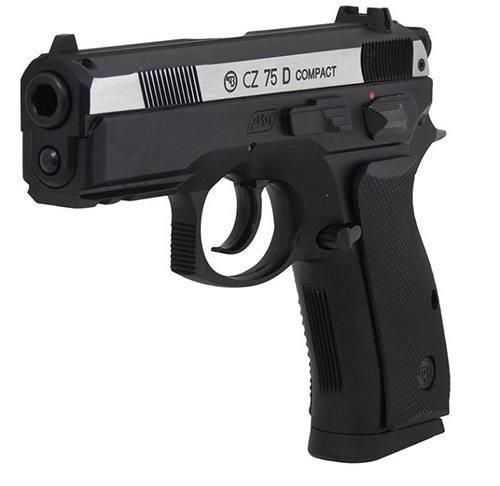 Пістолет пневматичний ASG CZ 75D Compact 4,5 мм вставка нікель 2370.25.21 фото