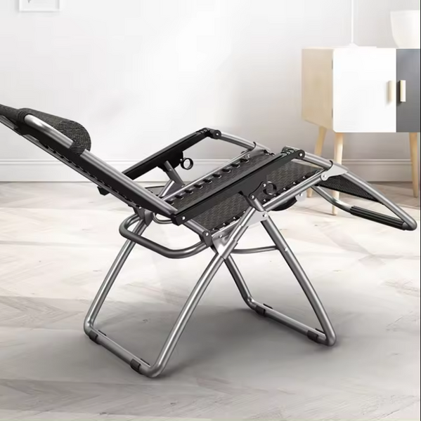 Розкладне крісло шезлонг із подушкою Zero Gravity LEOBRO Сіре ZGC-R01-PP фото