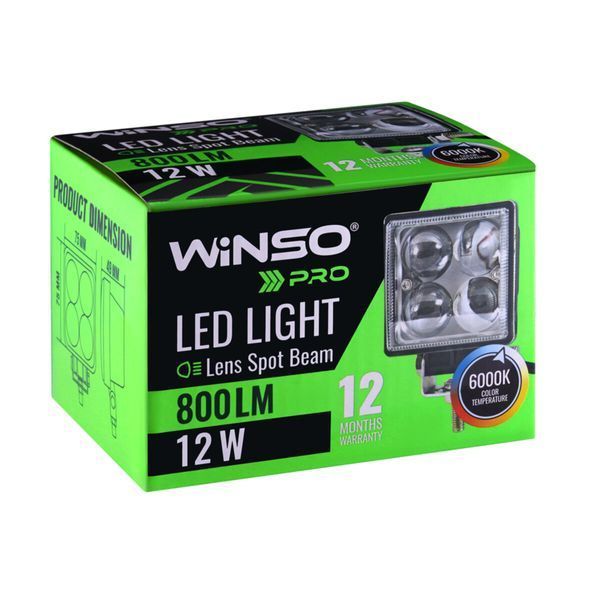 Фара світлодіодна Winso Pro Epistar 4D точковий 10-30V, 12W (4x3W), 1шт 780140 фото