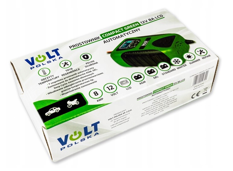 Зарядний пристрій Volt Polska 12V 8A LCD (6PRLN12V8A) 6PRLN12V8A фото