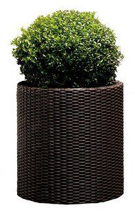 Горщик для квітів Keter 39 л. Cylinder Planter Large, коричневий 7290103664206 фото
