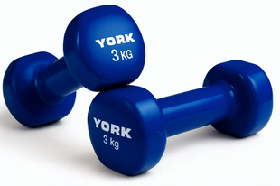 Гантелі для фітнесу вінілові круглі York Fitness 2х3кг синій 00-G00000409 фото