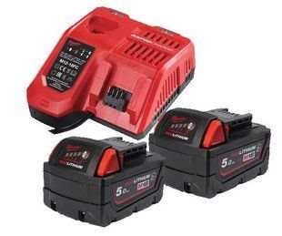 Енергокомплект Li-Ion MILWAUKEE, M18 NRGCR-502 (зарядний пристрій M12-18FC, 2 акумулятори М18 B5-CR 5Аг) 4932479831 фото