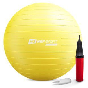 Фітбол Hop-Sport 75см жовтий + насос 2020 5902308223516 фото