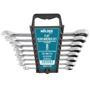Набір ключів Molder з трещіткою CR-V, 8шт MT56108 фото