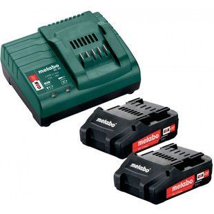 Базовий комплект Metabo 2 акумулятори Li-Power 18 В 2,0 Ah, зарядний пристрій SC 30 685161000 фото