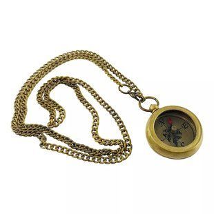 Компас кишеньковий бронзовий на ланцюжку Compass Round Locket d-3.3,h-1,1 см (DN34899) DN34899 фото