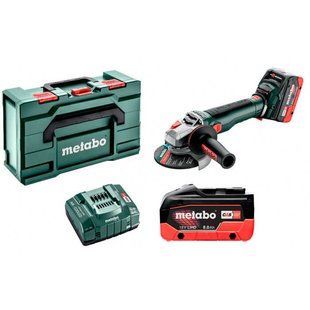 Акумуляторна кутова шліфмашина Metabo WB 18 LT BL 11-125 Q, 2 акб 8 Ah,з/п ASC 145, в MetaBox 165 L 613054810 фото
