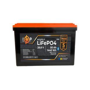 Акумулятор LP LiFePO4 28,8V (9S) - 50 Ah (1440Wh) (BMS 80A/50А) пластик Smart BT LP39596 фото