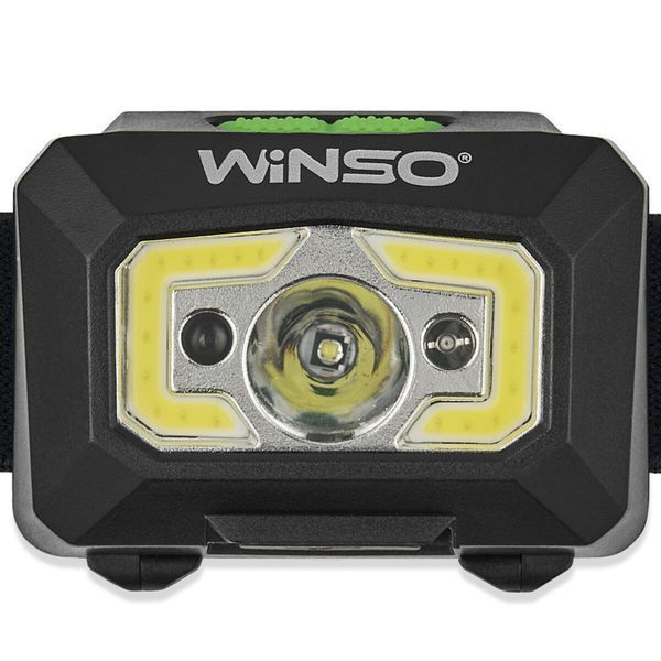 Ліхтар налобний Winso 280Lm, 3W XPE+ COB, 1200mAh, з сенсором білий/червоний 750320 фото