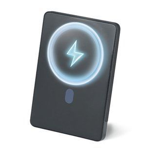Повербанк (Power Bank) Brevia ePower 5000mAh MagSafe SuperSlim PD20W, Qі15W LCD чорний 45520MSB фото