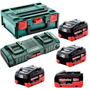 Базовий комплект Metabo: 4 акумулятори LiHD 18 V 5.5 Ah, з/п ASC 145 DUO в MetaBOX 145 685180000 фото