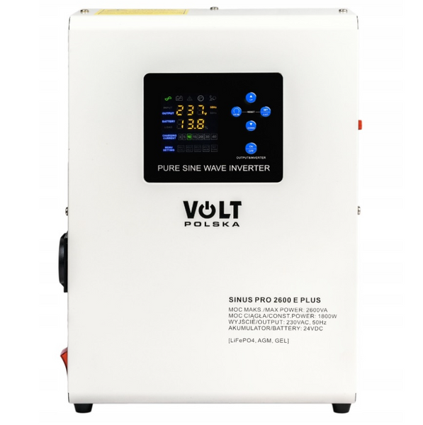 Аварійний комплект Volt Polska SINUS PRO 2600 E PLUS 24/230V 1800/2600W + Акумулятор LiFePo4 25,6V 120 Ah 2600EP120LIFE фото