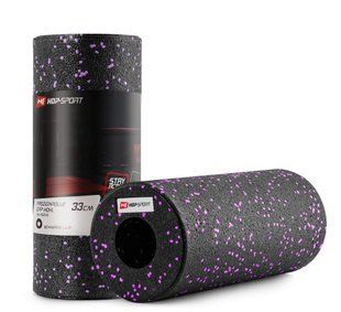 Роллер масажер (валик, ролик) гладкий Hop-Sport EPP 33см HS-P033YG чорно-фіолетовий 5902308217300 фото