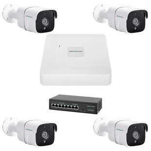 Комплект відеоспостереження на 4 камери GV-IP-K-W75/04 5MP LP23192 фото