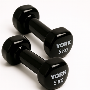 Гантелі для фітнесу вінілові круглі York Fitness 2х5кг чорний 00-G00000411 фото