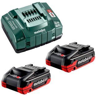 Комплект 2 акумулятори Metabo LiHDX 18 V 4 Ah зарядний пристрій ASC 145 у коробці 685306000 фото